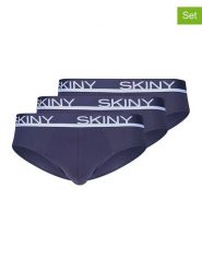 Skiny Slipy (3 pary) w kolorze granatowym rozmiar: XXL. Niebieskie slipki męskie Skiny, bez wzorów. Za 56.99 zł.