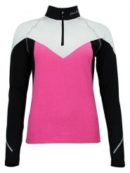 Peak Mountain Koszulka funkcyjna "Antor" w kolorze różowo-czarnym rozmiar: XL. Czarne bluzki sportowe damskie Peak Mountain, xl, bez wzorów, z materiału, bez ramiączek. Za 105.38 zł.