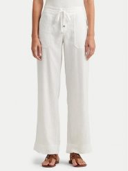 Lauren Ralph Lauren Spodnie materiałowe 200735138001 Biały Wide Leg. Białe spodnie materiałowe damskie Lauren Ralph Lauren, bez wzorów, ze lnu. Za 469.99 zł.