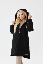Czarna damska bluza Mona z kapturem PLUS SIZE XXL OVERSIZE JESIEŃ. Czarne bluzy z kapturem damskie Moda Size Plus Iwanek, na jesień, plus size, z bawełny. Za 329.90 zł.