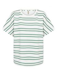 Soyaconcept Koszulka "Barni" w kolorze biało-zielonym rozmiar: XL. Białe t-shirty damskie Soyaconcept, xl, bez wzorów, bez kołnierzyka. Za 100.75 zł.