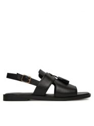 Lasocki Sandały EST-HELENA-08 Czarny. Czarne sandały damskie Lasocki, bez wzorów, ze skóry, bez obcasa, na płaskiej podeszwie. Za 127.99 zł.