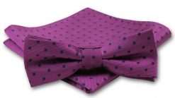 Elegancka Mucha Męska - Alties - Fiolet w Groszki. Krawaty i muchy męskie Alties, bez wzorów, eleganckie. Za 54.00 zł.