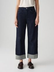 OPUS Dżinsy "Miva" - Comfort fit - w kolorze granatowym rozmiar: 38/L28. Niebieskie jeansy damskie Opus, z podwyższonym stanem. Za 249.95 zł.