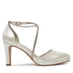 Półbuty Tamaris. Szare półbuty damskie Tamaris, bez wzorów, bez obcasa, na obcasie. Za 239.99 zł.