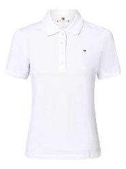 Tommy Hilfiger koszulka polo Kobiety Bawełna biały, L. Białe topy sportowe damskie Tommy Hilfiger, l, bez wzorów, z bawełny, bez ramiączek. Za 349.95 zł.