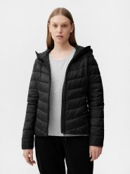 4F Kurtka puchowa z wypełnieniem syntetycznym damska M. Czarne kurtki damskie 4f, m, bez wzorów, z puchu, bez kaptura. Za 369.99 zł.