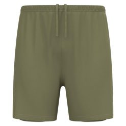 Spodenki męskie Odlo ESSENTIAL 6 INCH 2-in-1 short. Zielone szorty męskie Odlo, bez wzorów, sportowe. W wyprzedaży za 242.99 zł.