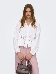 ONLY Bluzka w kolorze białym rozmiar: XL. Białe bluzki damskie Only, xl, bez wzorów, z bawełny, bez kołnierzyka, bez ramiączek. Za 118.56 zł.
