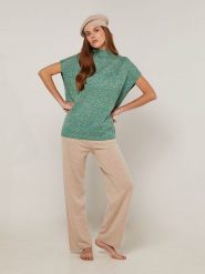 Rodier Koszulka w kolorze zielonym rozmiar: S. Zielone bluzki damskie Rodier, s, bez wzorów, z wełny, bez kołnierzyka, bez ramiączek. Za 239.99 zł.