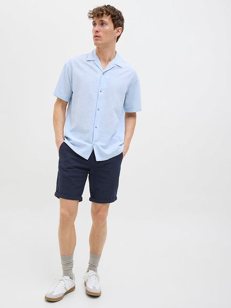 Jack & Jones Szorty w kolorze granatowym rozmiar: XL. Niebieskie szorty męskie Jack & Jones, ze skóry, bez kołnierzyka. Za 101.23 zł.