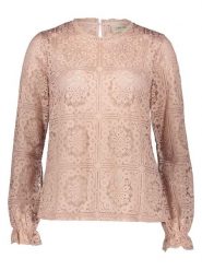 Kaffe Bluzka w kolorze jasnoróżowym rozmiar: 36. Różowe bluzki damskie Kaffe, bez wzorów, z koronki, bez kołnierzyka, bez ramiączek. Za 74.11 zł.