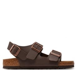 Sandały Birkenstock. Brązowe sandały męskie Birkenstock, bez zapięcia. Za 449.99 zł.