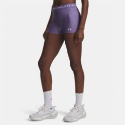 Spodenki treningowe damskie Under Armour HeatGear Shorty. Fioletowe spodenki sportowe damskie Under Armour, na fitness i siłownię. Za 94.99 zł.