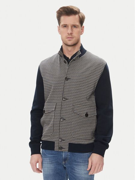 Bugatti Bluza 8750 75173C Granatowy Regular Fit. Niebieskie bluzy bez kaptura męskie Bugatti, l, z bawełny. Za 379.99 zł.