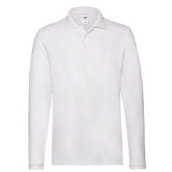 Męska Gładka Koszulka Polo Premium Z Długim Rękawem. Białe koszulki męskie z długim rękawem Fruit of the Loom, m. Za 81.99 zł.