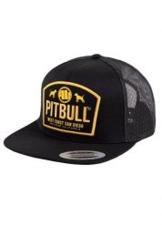 Czapka męska Pitbull Snapback Flat Mesh DOGS. Czarne czapki męskie PITBULL, z aplikacjami, z bawełny. Za 109.00 zł.