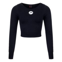 Damski crop top z długim rękawem Pure2Improve. Czarne topy damskie PURE 2 IMPROVE, l, bez wzorów, z elastanu, bez ramiączek. Za 197.50 zł.