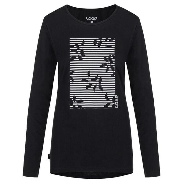 Koszulka damska z długim rękawem z bawełny organicznej - elegancki design. Fioletowe t-shirty damskie Lowa, bez wzorów, z bawełny, bez kołnierzyka. Za 70.50 zł.