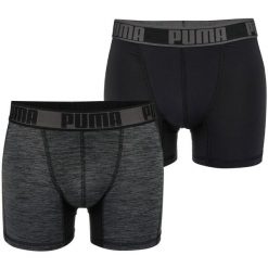 Bokserki majtki męskie 2 pary PUMA ACTIVE STYLE. Czarne bokserki męskie Puma, bez wzorów. Za 66.00 zł.