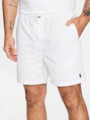 Polo Ralph Lauren Szorty materiałowe 710644995042 Biały Regular Fit. Białe szorty męskie Polo Ralph Lauren, z bawełny, bez kołnierzyka. Za 639.99 zł.