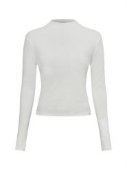 Calvin Klein Jeans koszulka z długim rękawem Kobiety Bawełna biały, M. Białe t-shirty damskie Calvin Klein Jeans, m, z aplikacjami, z bawełny, bez kołnierzyka. Za 179.95 zł.