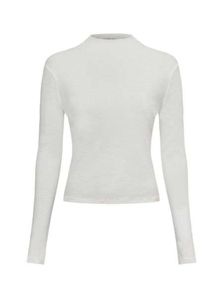 Calvin Klein Jeans koszulka z długim rękawem Kobiety Bawełna biały, M. Białe t-shirty damskie Calvin Klein Jeans, m, z aplikacjami, z bawełny, bez kołnierzyka. Za 179.95 zł.