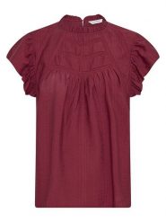 MOSS COPENHAGEN Bluzka w kolorze bordowym rozmiar: XS. Czerwone bluzki damskie MOSS COPENHAGEN, xs, bez wzorów, bez kołnierzyka, bez ramiączek. Za 194.95 zł.