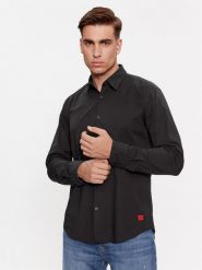 Hugo Koszula Ermo 50500216 Czarny Slim Fit. Czarne koszule męskie Hugo, m, bez wzorów, z bawełny, bez kołnierzyka, bez ramiączek. Za 269.99 zł.
