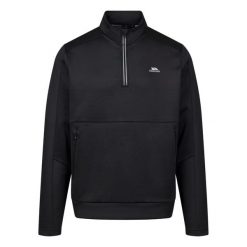 Męska Koszulka Z Długim Rękawem Jay Quarter Zip. Czarne koszulki męskie z długim rękawem Trespass, bez wzorów, sportowe. Za 207.99 zł.
