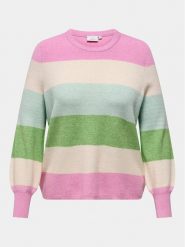 ONLY Carmakoma Sweter New Daria 15306802 Kolorowy Regular Fit. Swetry klasyczne damskie Only Carmakoma, z wiskozy, bez kołnierzyka. Za 89.99 zł.