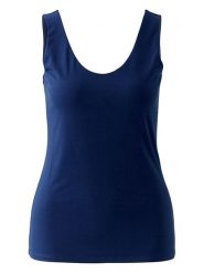 Miss Lagotte Top w kolorze granatowym rozmiar: 46. Niebieskie topy damskie Miss Lagotte, bez wzorów, bez kołnierzyka. Za 78.99 zł.
