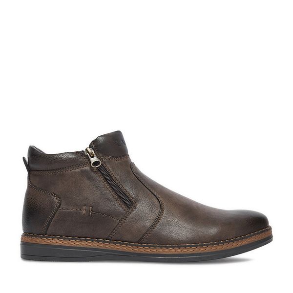 Botki Lanetti. Brązowe buty zimowe męskie Lanetti, bez zapięcia. Za 159.99 zł.