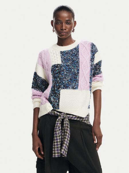 Desigual Sweter Edmonton 24WWJF19 Kolorowy Regular Fit. Swetry klasyczne damskie Desigual, l, z syntetyku, bez kołnierzyka. Za 459.99 zł.