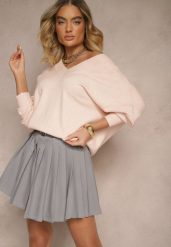 Szara Wiskozowa Spódnica z Bawełną High Waist z Podszewką Szortów Verraza. Szare spódniczki damskie Renee, l, bez wzorów, z bawełny, biznesowe, z podwyższonym stanem, mini, dopasowane. Za 119.99 zł.