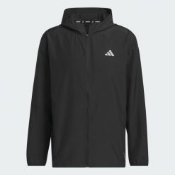 Kurtka Run It. Czarne kurtki treningowe męskie Adidas, s, bez wzorów, do biegania. Za 247.50 zł.