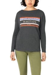 Timezone Koszulka w kolorze antracytowym rozmiar: L. Czarne bluzki damskie Timezone, l, bez wzorów, z bawełny, bez kołnierzyka, bez ramiączek. Za 69.99 zł.