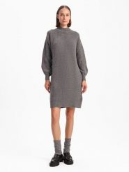 BGN Sukienka dzianinowa w kolorze szarym rozmiar: 40. Szare sukienki damskie BGN, na co dzień, bez wzorów, z dzianiny, bez kołnierzyka, bez ramiączek, midi, proste. Za 110.04 zł.