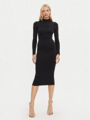 MICHAEL Michael Kors Sukienka dzianinowa MF482Q14VR Czarny Slim Fit. Czarne sukienki damskie MICHAEL Michael Kors, xl, bez wzorów, z dzianiny, bez kołnierzyka, bez ramiączek. Za 809.99 zł.