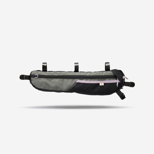 Torba rowerowa do bikepackingu Riverside ADVT 500 na ramę Half-Frame 2,5 l. Brązowe torebki klasyczne damskie ROCKRIDER, bez wzorów, z gumy, duże, bez dodatków. Za 129.99 zł.
