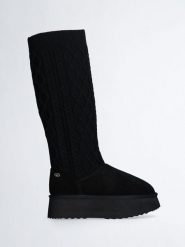 Liu Jo Skórzane kozaki "Jane" w kolorze czarnym rozmiar: 38. Czarne kozaki damskie Liu Jo, bez obcasa, na platformie. Za 335.82 zł.