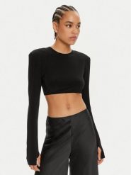 NORMA KAMALI Bluzka KK1246PLA96001 Czarny Regular Fit. Czarne bluzki damskie NORMA KAMALI, l, bez wzorów, z syntetyku, bez kołnierzyka, bez ramiączek. Za 719.99 zł.
