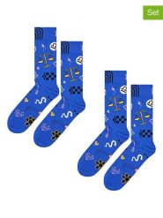 Happy Socks Skarpety (2 pary) w kolorze niebieskim rozmiar: 36-40. Niebieskie skarpetki męskie Happy Socks, bez wzorów. Za 52.99 zł.