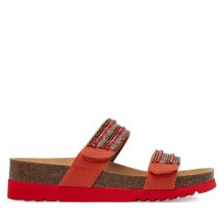 Klapki Scholl. Pomarańczowe klapki damskie Scholl, bez wzorów, bez obcasa. Za 219.99 zł.