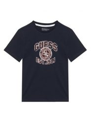 Guess T-Shirt L6RI13 K8HM4 Granatowy Regular Fit. Niebieskie t-shirty chłopięce Guess, z aplikacjami, bez ramiączek. Za 89.99 zł.