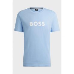 T-shirt męski BOSS RN AZZURRO niebieski (50503276-450). Niebieskie t-shirty męskie Boss, m, bez wzorów, bez kołnierzyka. Za 139.00 zł.