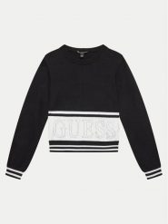 Guess Sweter J4YR01 Z3GW0 Czarny Regular Fit. Czarne swetry dziewczęce Guess, z aplikacjami, z wiskozy, bez kołnierzyka. Za 179.99 zł.