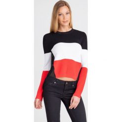 SWETER Armani Exchange. Czarne swetry klasyczne damskie Armani Exchange, l, z dzianiny, z asymetrycznym kołnierzem. Za 371.40 zł.
