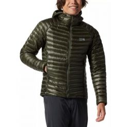 Kurtka puchowa męska Mountain Hardwear Ghost Whisperer/2 Hoody. Zielone kurtki męskie MOUNTAIN HARDWEAR, na zimę, m, bez wzorów, z puchu, sportowe, bez kaptura. W wyprzedaży za 1,485.55 zł.