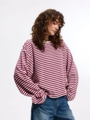 Bawełniana bluza oversize - wielobarwny. Bluzy bez kaptura damskie Reserved, l, z bawełny. Za 89.99 zł.